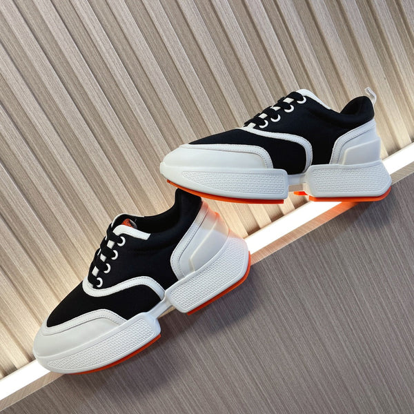 HM Giga 50 Sneaker Black Canvas White Goatskin Orange