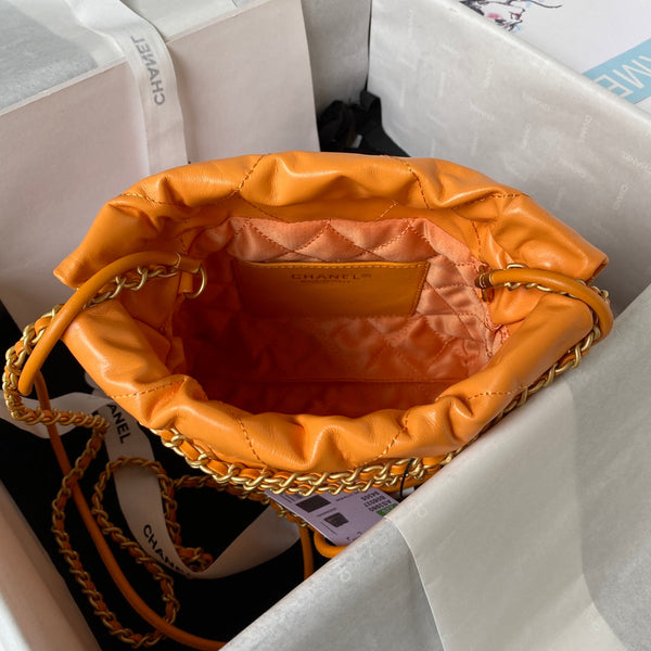 CC 24S Hobo 22 Bag 20cm Orange Lambskin