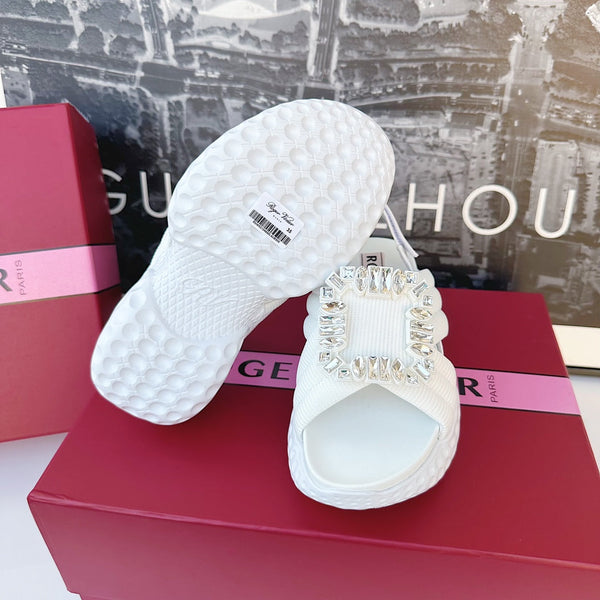 Viv Diamond Sandals White Fabric 560524