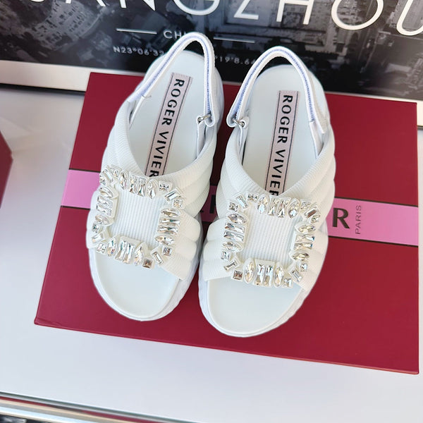 Viv Diamond Sandals White Fabric 560524