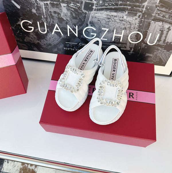 Viv Diamond Sandals White Fabric 560524