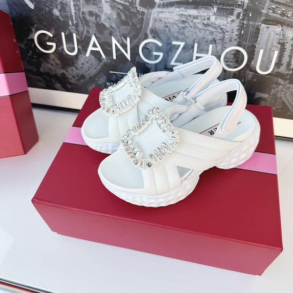 Viv Diamond Sandals White Fabric 560524