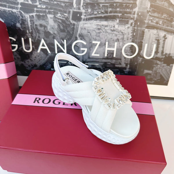 Viv Diamond Sandals White Fabric 560524