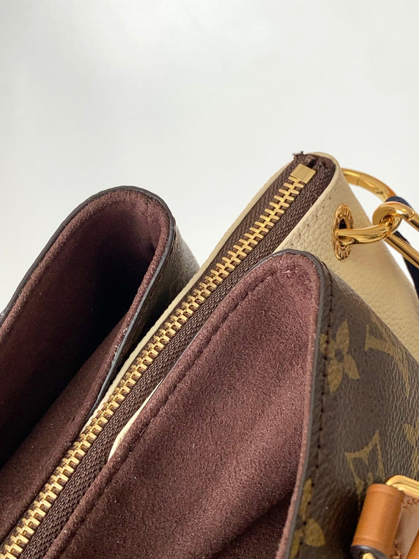 Borsa a mano LV Opéra 36 cm in tela monogramma marrone e pelle di mucca GHW