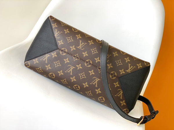 Borsa a mano LV Opéra 36 cm in tela monogramma marrone e pelle di mucca GHW