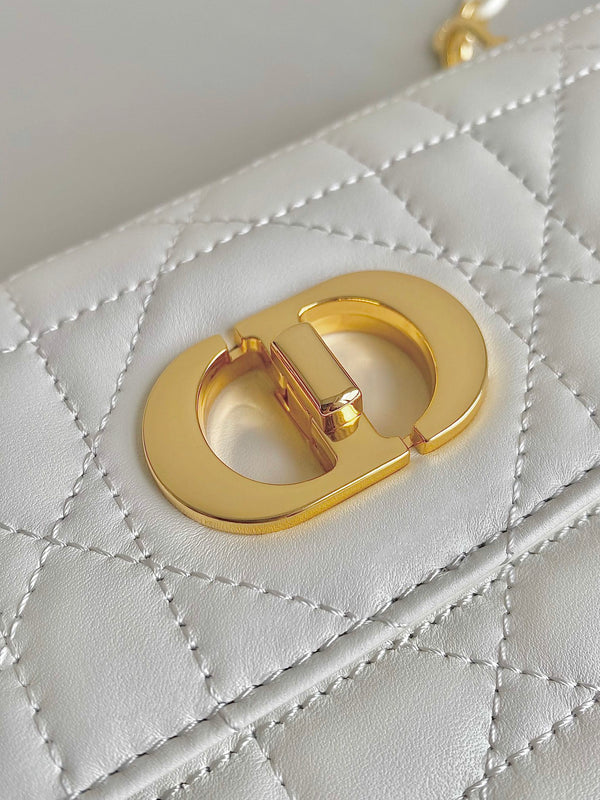 MINI BORSA A CATENA 17 IN PELLE DI VITELLO BIANCA