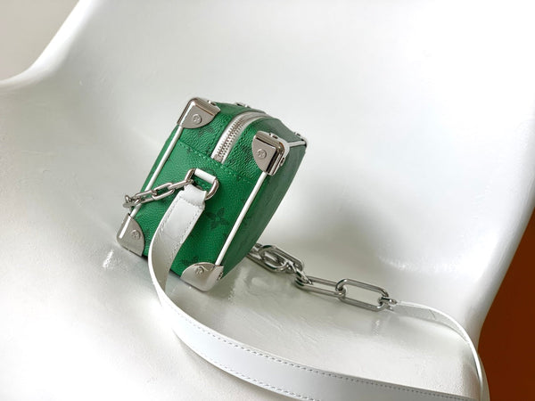 Lv M80816 Mini Soft Trunk 18.5 Green Monogram Canvas HW