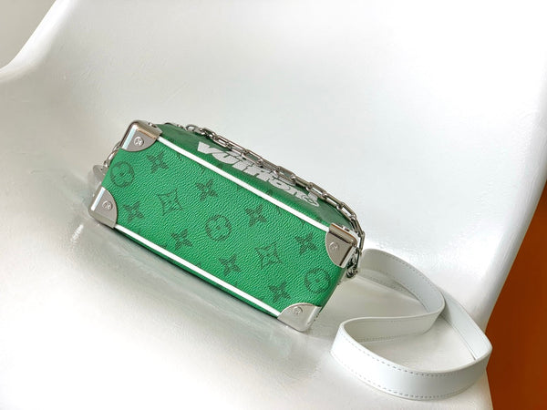 Lv M80816 Mini Soft Trunk 18.5 Green Monogram Canvas HW