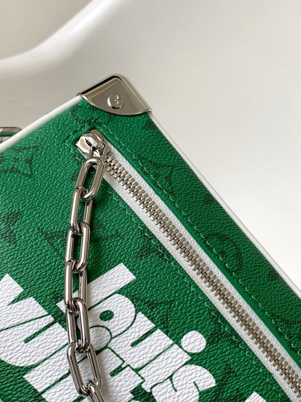 Lv M80816 Mini Soft Trunk 18.5 Green Monogram Canvas HW