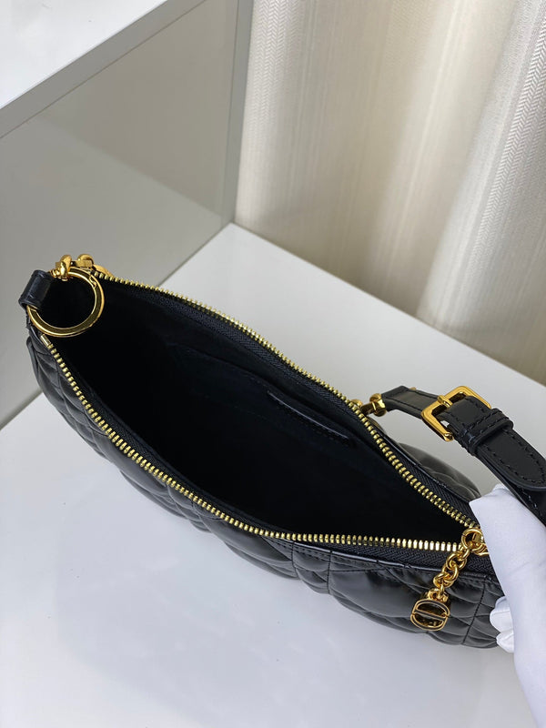 BORSA CD LOUNGE 26 IN PELLE DI AGNELLO NERA