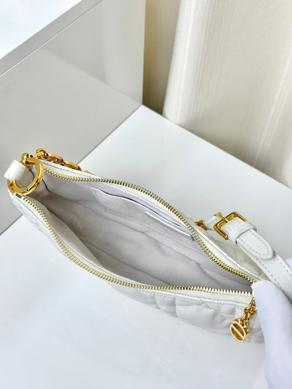 BORSA CD LOUNGE 26 IN PELLE DI AGNELLO BIANCA