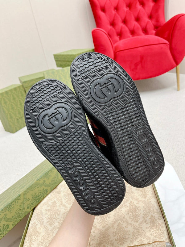 GG TRAINER IN PELLE DI VITELLO NERA E CREMA