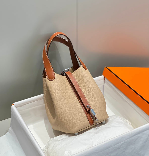 Hermes Picotin Lock 18 Beige mix Brown Togo Leather 255565