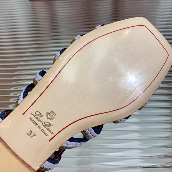 Pantofole Piana Sprightly Charms Sandal Olive Purple Navy Vitello