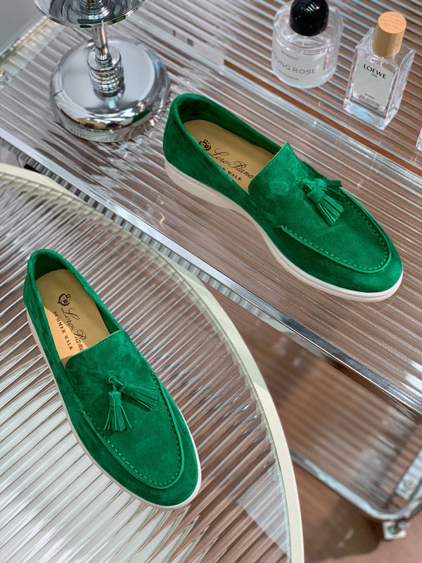 lp dot sole walk loafer green suede