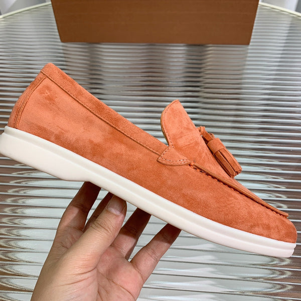 lp dot sole walk loafer brownish pink suede