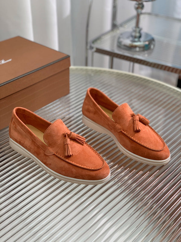 lp dot sole walk loafer brownish pink suede