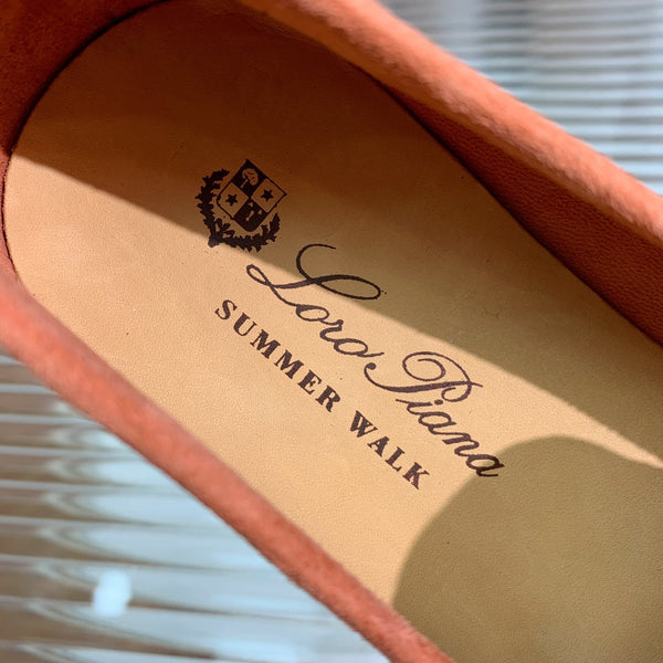 lp dot sole walk loafer brownish pink suede