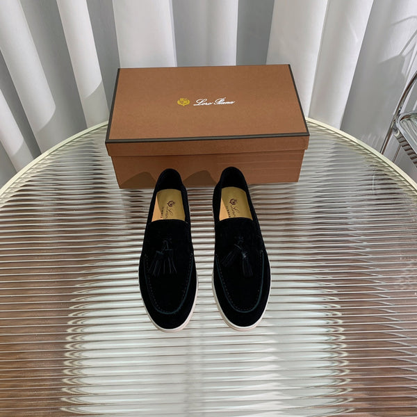 mocassino LP Dot Sole Walk in pelle scamosciata nera