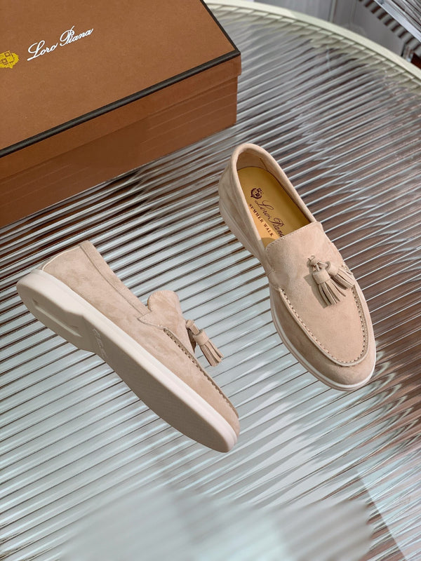 lp dot sole walk loafer cashew butter suede