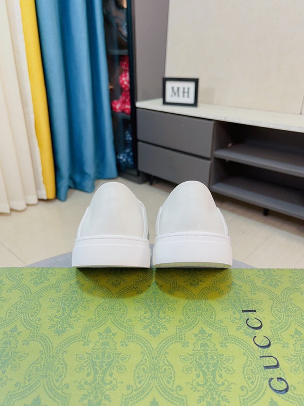 GG Men's Slip on Loafer White Cowhide 592112