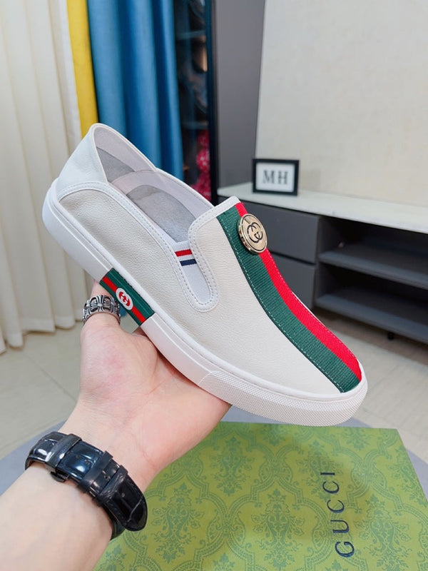 GG Men's Slip on Loafer White Cowhide 592112