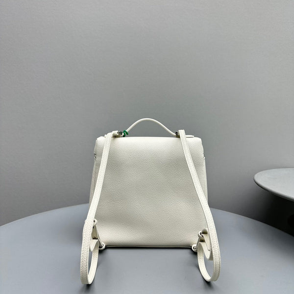 Extra Pocket Backpack 23 White Cowhide Shw