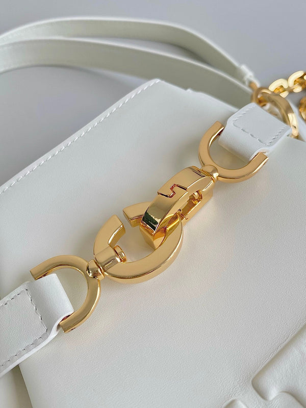 MEDIUM C'EST 24 IN PELLE DI VITELLO GOFFRATA CD BIANCA