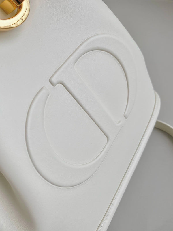 MEDIUM C'EST 24 IN PELLE DI VITELLO GOFFRATA CD BIANCA