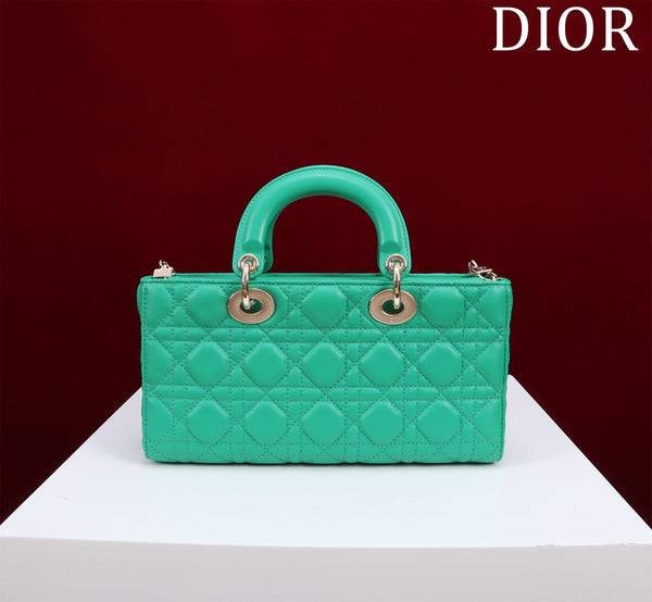 medium lady d-joy 26 jade green lambskin