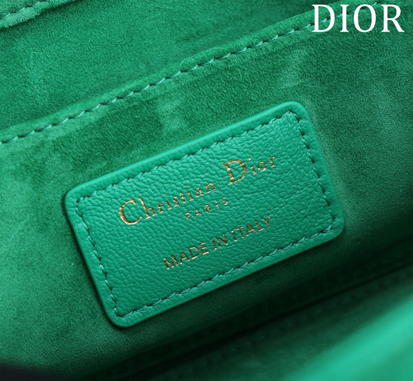 medium lady d-joy 26 jade green lambskin