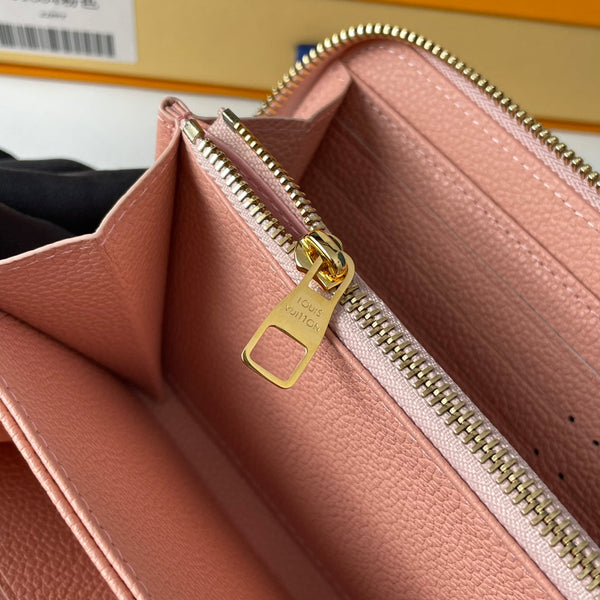 LV M61864 Portafoglio Zippy Rosa Monogram Empreinte Pelle 221617