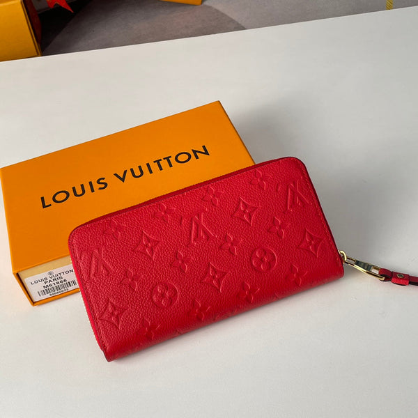 LV M61865 Zippy Wallet Red Monogram Empreinte Leather 221619