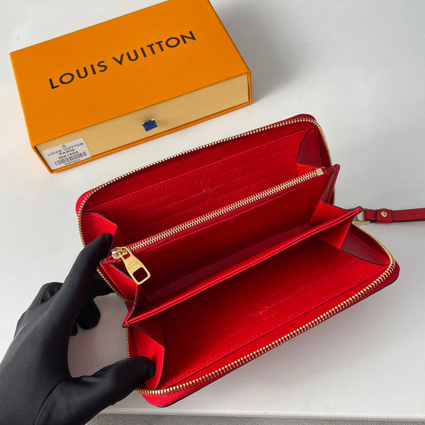 LV M61865 Zippy Wallet Red Monogram Empreinte Leather 221619
