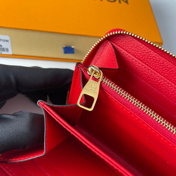 LV M61865 Zippy Wallet Red Monogram Empreinte Leather 221619