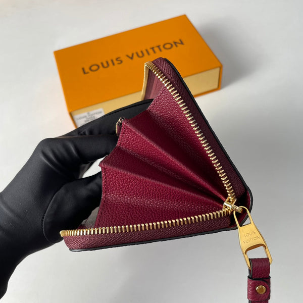 LV M63691 Zippy Wallet Burgundy Monogram Empreinte Leather 221621