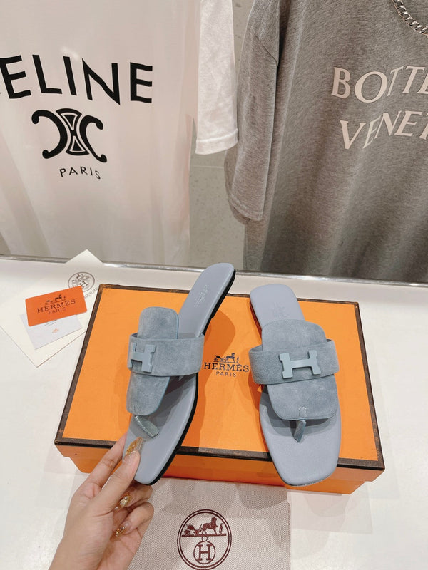 CLASSIC H BUCKLE SANDALS PASTEL BLUE LAMBSKIN