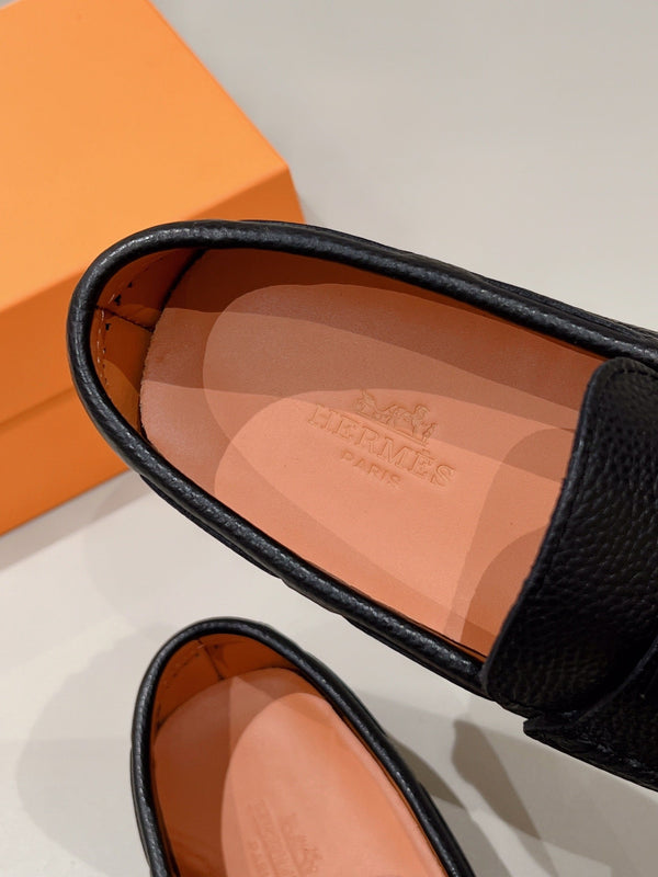 HM Men's Loafer Black Cowhide 557566