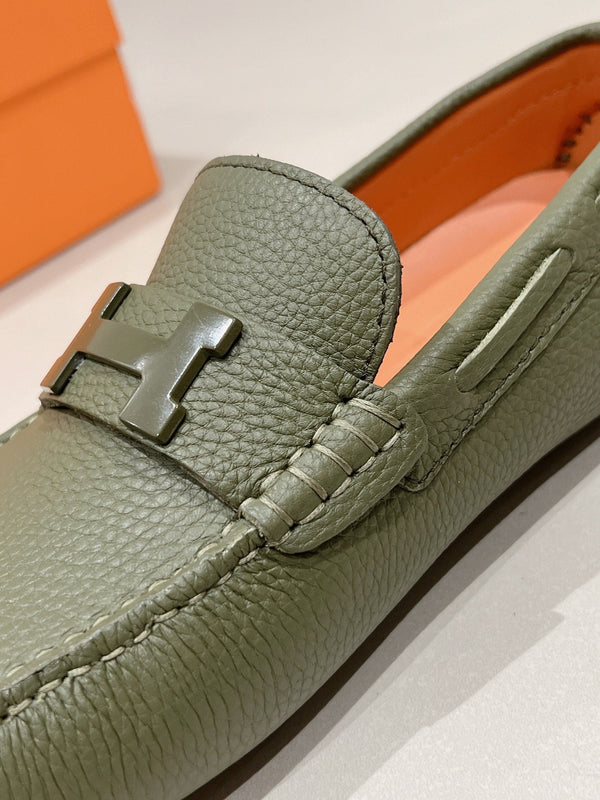 HM Men's Loafer Moss Green Cowhide 557571