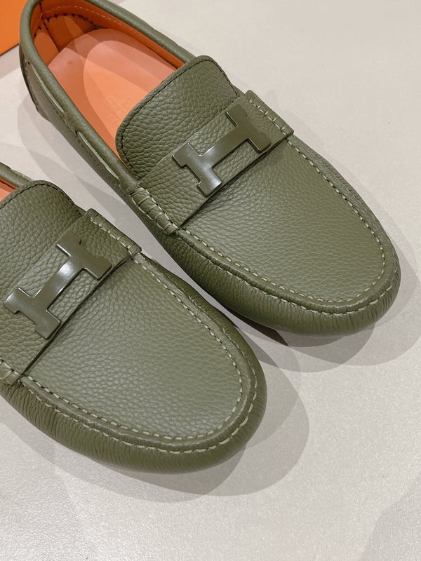 HM Men's Loafer Moss Green Cowhide 557571