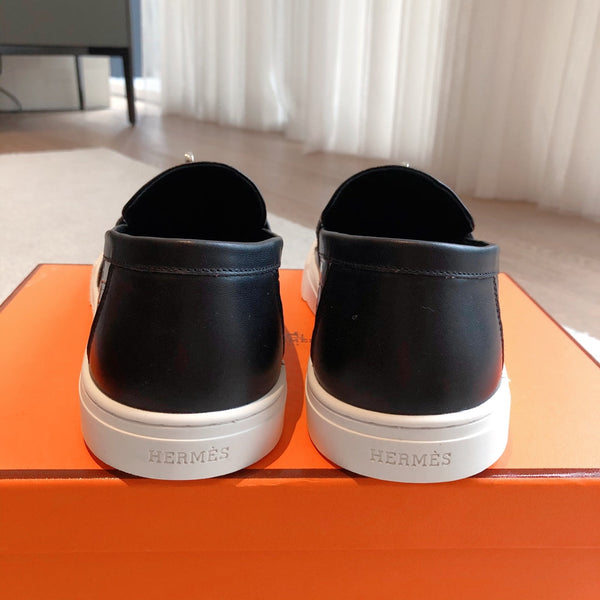 HM GAME SLIP-ON CROCODILE MOTIF SNEAKER BLACK CALFSKIN