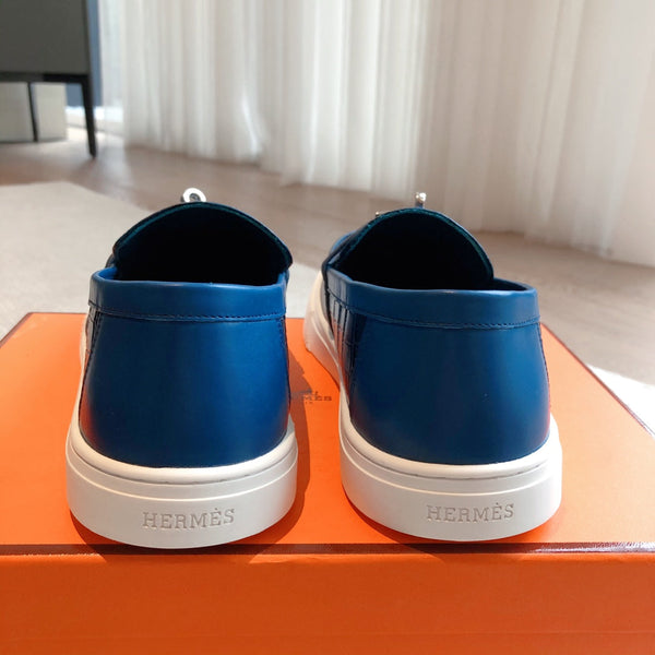 HM GAME SLIP-ON CROCODILE MOTIF SNEAKER NAVY CALFSKIN