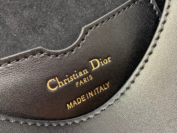 CD BOBBY MEDIO 22CM PELLE DI VITELLO NERA FERRAMENTA ORO