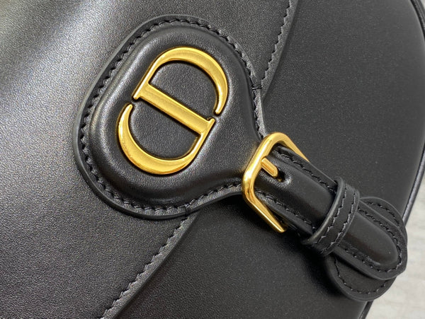 CD BOBBY MEDIO 22CM PELLE DI VITELLO NERA FERRAMENTA ORO