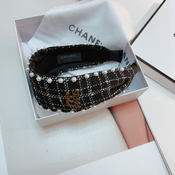 CERCHIETTO PER CAPELLI IN TWEED NERO 875865