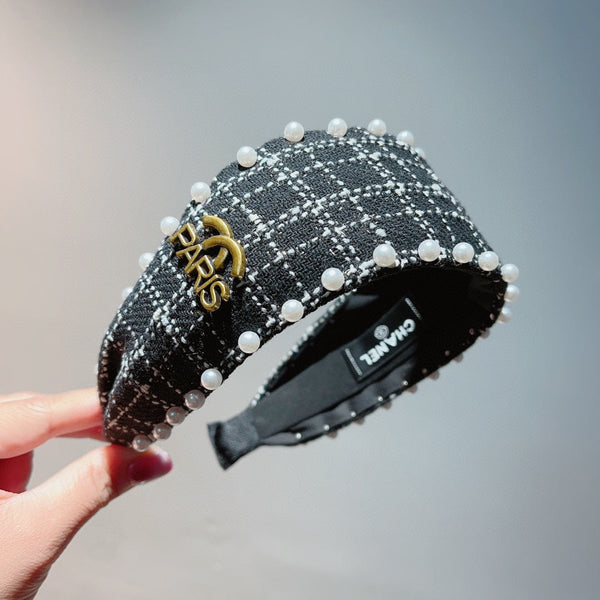 CERCHIETTO PER CAPELLI IN TWEED NERO 875865