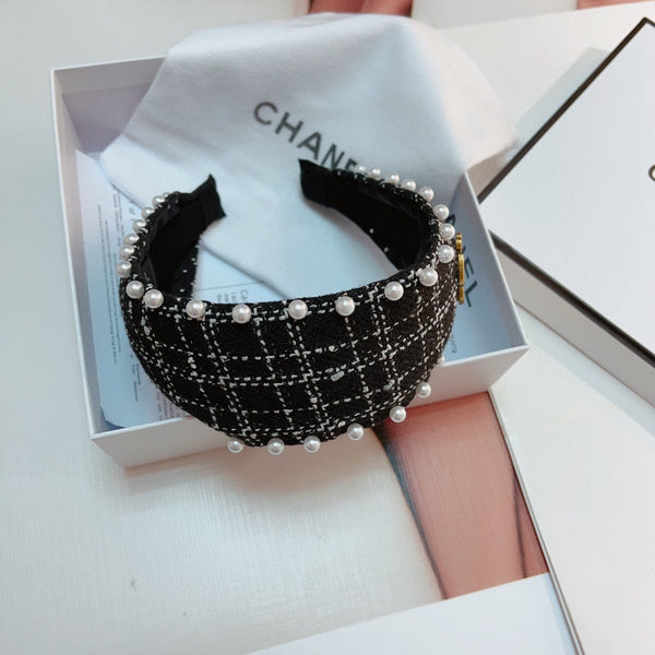 CERCHIETTO PER CAPELLI IN TWEED NERO 875865