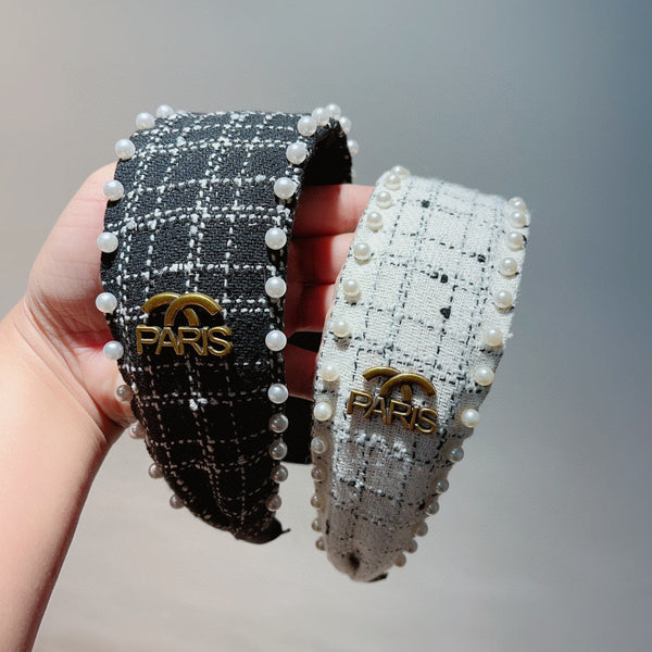 CERCHIETTO PER CAPELLI IN TWEED NERO 875865