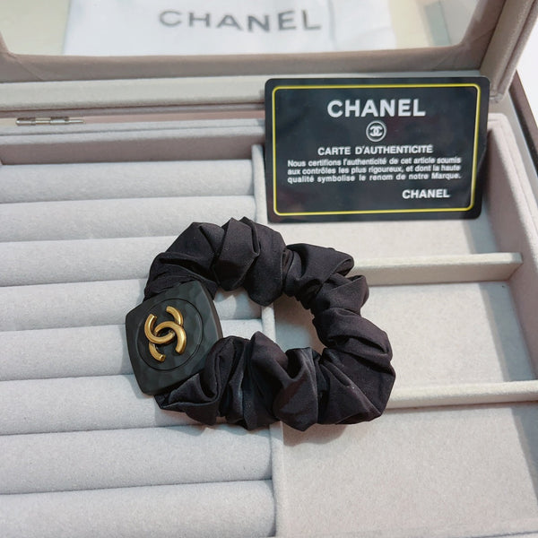 BLACK WRINKLED FABRIC SCRUNCHIE 875869
