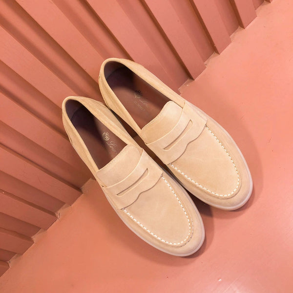 LP RETRO SUMMER WALK LOAFERS PEACH SUEDE